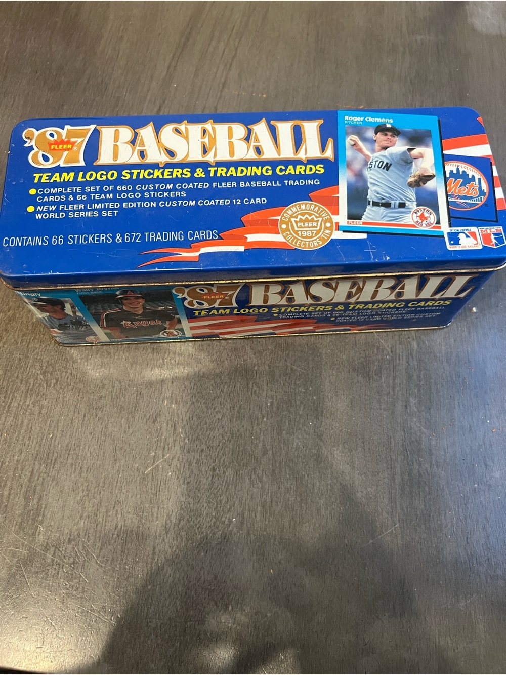 1987 Fleer Baseball Complete Factory Tin Set Vintage NM
